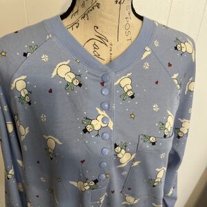 Cabernet Sleepwear Women’s Size Med Snowman Print NWT Nightshirt Cotton